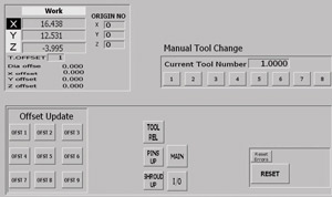 tool change interface screen