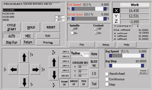 CNC interface screen